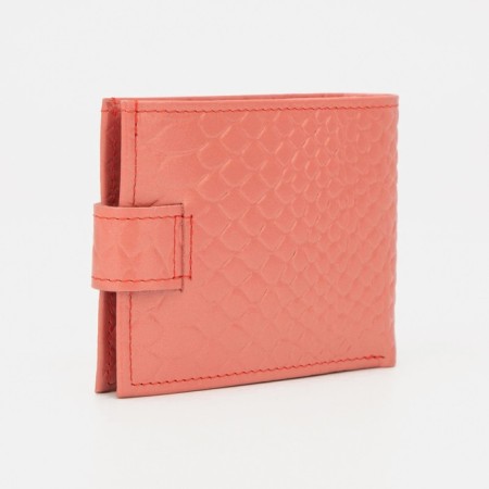 Women's wallet on the Textura button, tea rose color-2