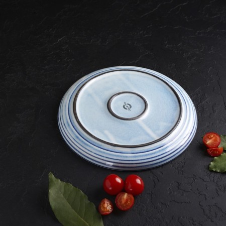 Porcelain dining porcelain Magistro Garland, D = 22 cm, blue color-3