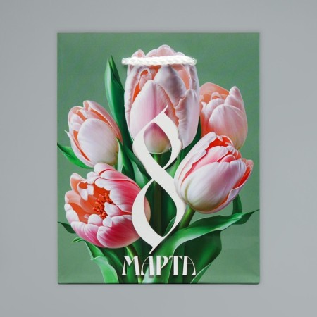 Gift package laminated, packaging, “tulips”, S 12 x 15 x 5.5 cm-6