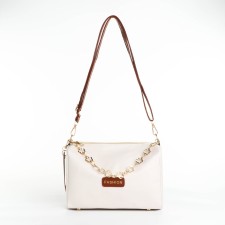 Bag Cross-Bodi with a zipper, white color