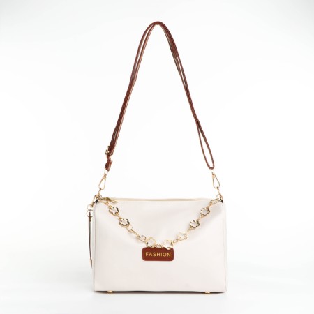 Bag Cross-Bodi with a zipper, white color