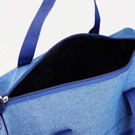 Road bag with lightning, external pocket, long belt, blue color-2