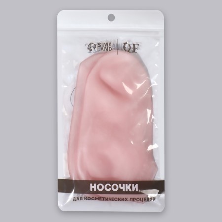 Socks for pedicure, silicone, size L, pink color-7