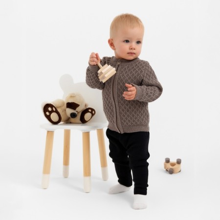 Pants (reitus) Children's knitted minku, black color, height 74-80 cm-2