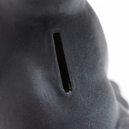 Piggy bank "Cat" black 13x13x23cm-4