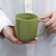 Ceramic olive mug, 450 ml, green color