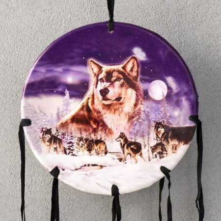 Dreams 2 "A flock of wolves in the snow" Circle d = 16 cm-1
