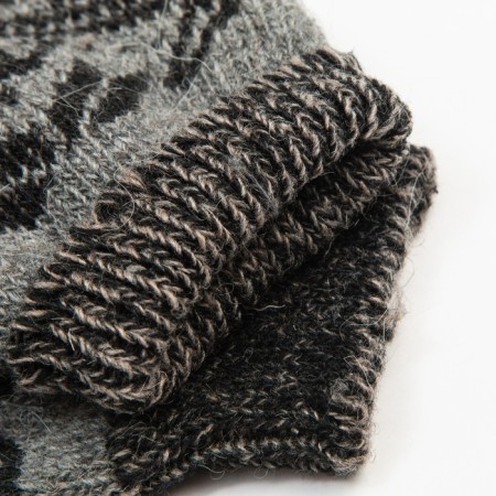 Male woolen socks “Snowflake in the ornament”, gray color, size 29-2