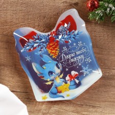 A plate in the form of a gift “I give you a fairy tale”, 15x17.3 cm