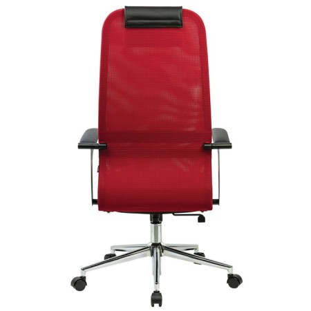 Кресло для руководителя BRABIX PREMIUM Ultimate EX-801 хром, сетка Х2, черный/красный-4