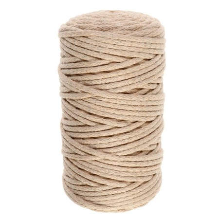 Knitting cord "Puff" 100% cotton width 5mm 100m (sand)-2