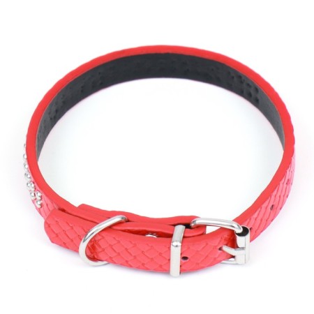 The collar of rivet with 2 rows of rivets, 33 x 1.2 cm, Osh 23-29, red-1
