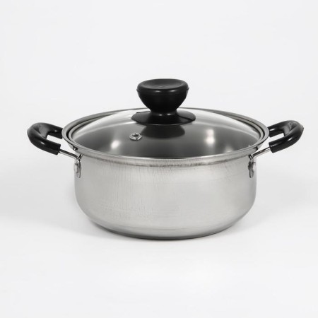 PROMO stainless steel pan, 900 ml, 16 × 7 cm, with a lid