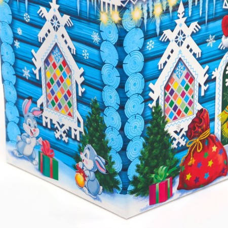 Gift box New Year's tower of Santa Claus 25.5 (33) x 23.5 x 8 cm-2