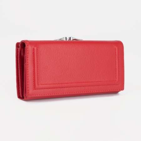 Women's wallet on magnets, red color