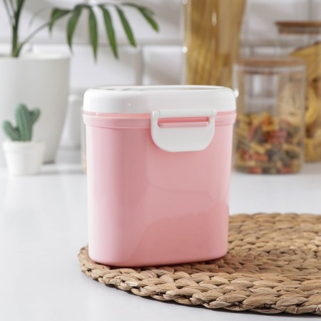 Plastic jar for bulk products "pleasure", oval, with a spoon, 13.5 × 9.5 × 14 cm, color mix