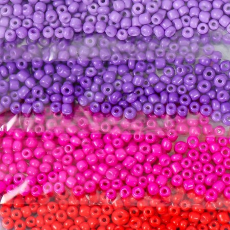 Round beads 8/0 "shades of purple" 8 colors x 10 g 20x8 cm-1