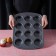 Baking uniform “Circle”, 40 × 28 × 4 cm, 12 cells, anti -stick coating, black color