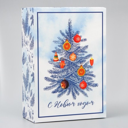 Folding box "New Year tree", 16 x 23 x 7.5 cm, New Year