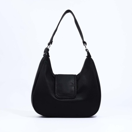 Load bag with zipper, external pocket, long belt, black color