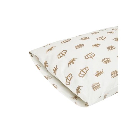 A set of pillowcases, size 40x60 cm, print, crown, white color - 2 pcs.-1