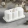 Set for spices Porcelain Magistro "Blanche", 3 objects: Solonka 65 ml, pistan 60 ml, tank for toothpicks, white color