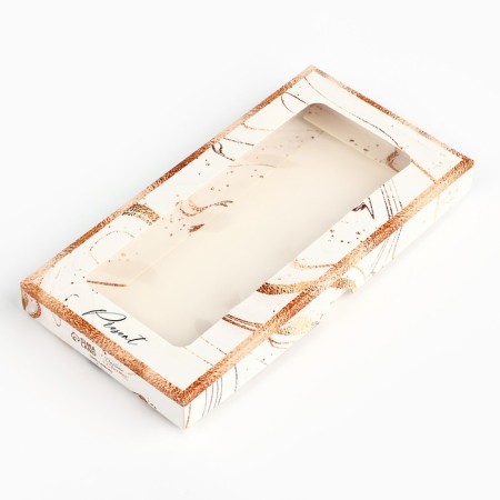 Box for chocolate "Marble", with a window, 16.4 x 8.4 x 1.7 cm