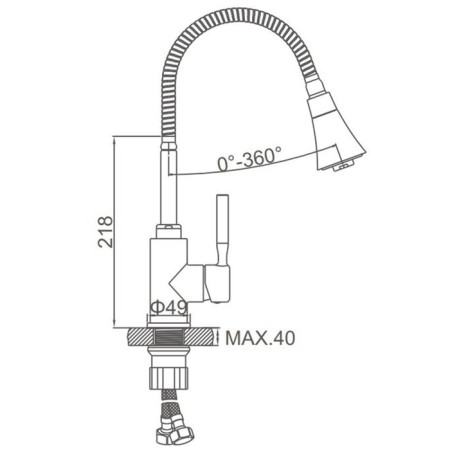 Accoona A9890G-3 kitchen mixer, single-leaf, flexible surge, 2 modes, white-6