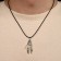Unisex “Hand” pendant, color black silver on a black lace, 40 cm