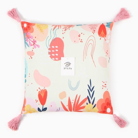 Decorative pillowcase with brushes Ethel Summer 45x45 cm, polyester-4