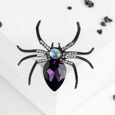 Brooch "Spider", the color of black-violet-3