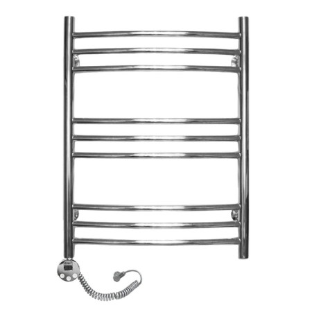 Domoterm electric heated towel rail "Calipso", 500 x 700 mm, 9 crossbars, left, chrome