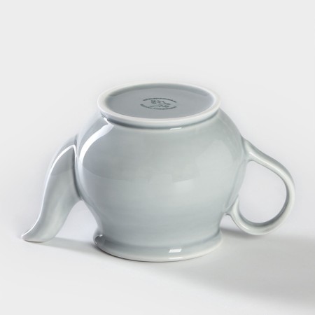 Porcelain kettle "Watercolor", 400 ml, light-gray color-5