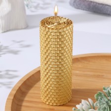 Voschshina candle, 4.5x4.5x12.5 cm, gold metallic