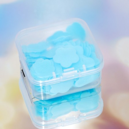 Road soap in a case, milk