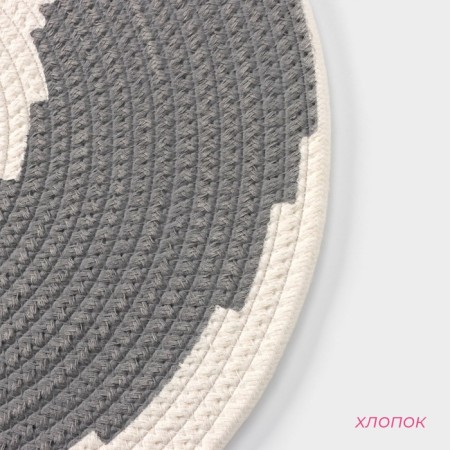 Serving napkin on the table "Hypnosis", d = 38 cm, the color is gray-white-1