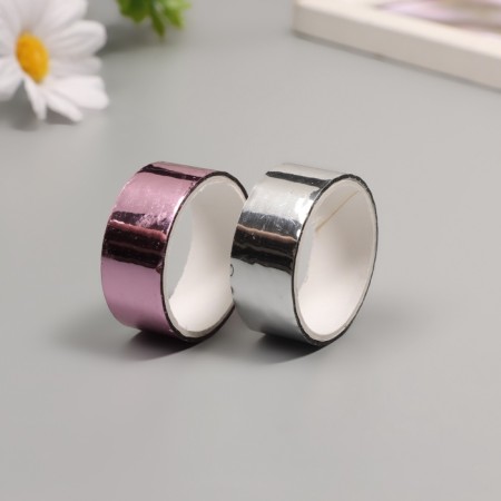 Adhesive tape decorative plastic "metallic. Silver, pink" NR 2 pcs 1.5 cm, dl. 3 m-1