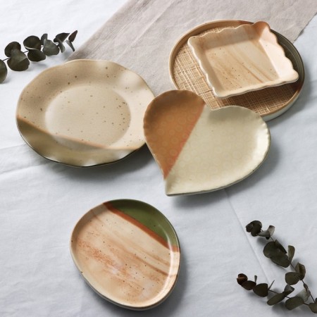 Ceramic plate "Self -Cecular", 21.2 cm, beige color-7