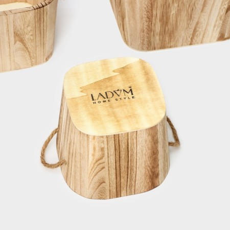 A set of handmade interior baskets LadOM, 3 pcs, size: 17 × 17 × 14 cm, 20.5 × 20.5 × 14.5 cm, 25 × 25 × 15 cm-5