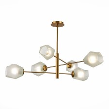 Ceiling EVOLUCE lamp. Sle205202-06. Terramo. 6x60 watts, E27, 100x100x59.5 cm, brass color