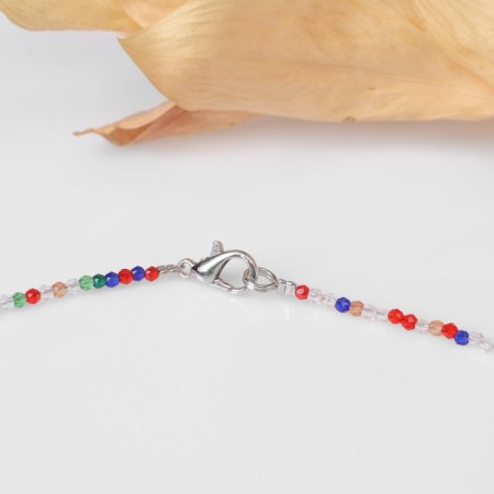 Beads ball No. 2 faceted "spinel", colored in silver, 45 cm with an extension cm 5 cm-1