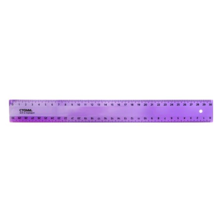 Line 30 cm Istanm, plastic, 2 scales, opaque, pastel colors, euro suspension, mix-1