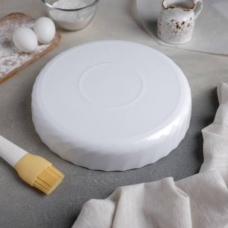 Trianon glass -ceramic baking form, 1.5 l, d = 26 cm, white color-2