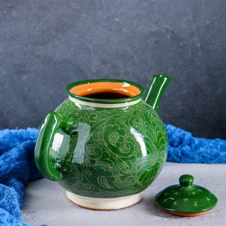 Rishtan ceramics "Patterns", 1000 ml, green-2
