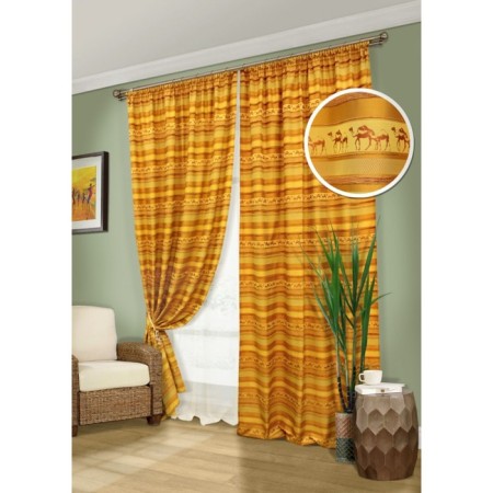 Комплект штор для гостиной Macassar-ST, размер 294х280 см, тюль - 350х280 см
