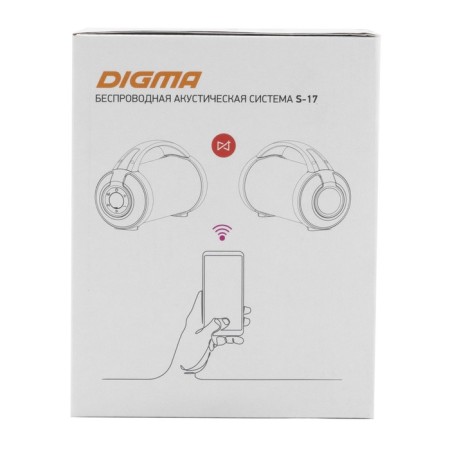 Column port. Digma S-17 Black 8.5W 1.0 BT/3.5JACK/USB 10M 1500MAH-8