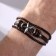 Bracelet Unisex "Style" star, brown color with black silver, 21.5 cm