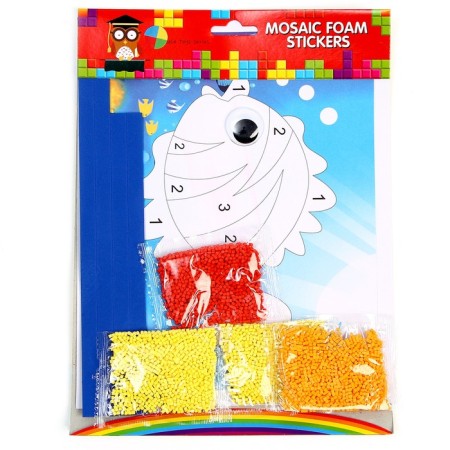 Set for creativity: EVA applique with crumbs and coloring - stickers "Sea inhabitants"-5