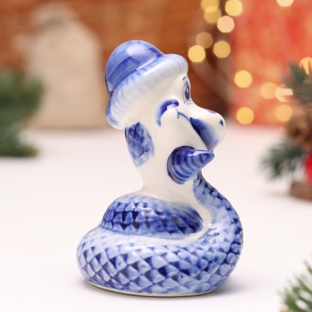 Souvenir "Snake with a hat", Gzhel-3