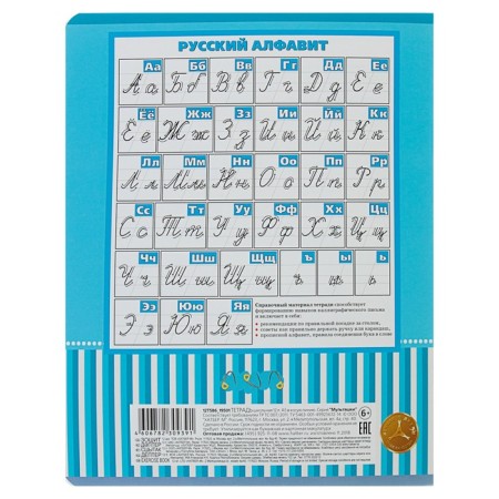 Notebook 12 sheets in the slanting ruler "Cartoon", cover coated cardboard, mix-2